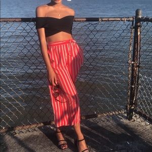 Off the shoulder black crop top